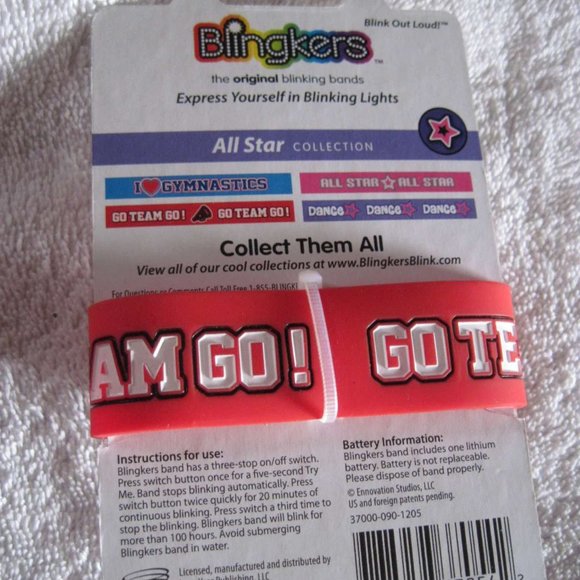 2 (TWO)Go Team Go! Spirit Blingkers Silicone Blinking Bracelet Wrist Band Blinks - Picture 4 of 7